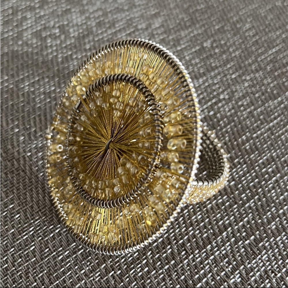 12 Napkins rings gold embellished Artisan